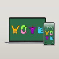 Groovy Bearsの投票を呼びかける「VOTE」　のポーズをした壁紙の設定イメージ by sahchas